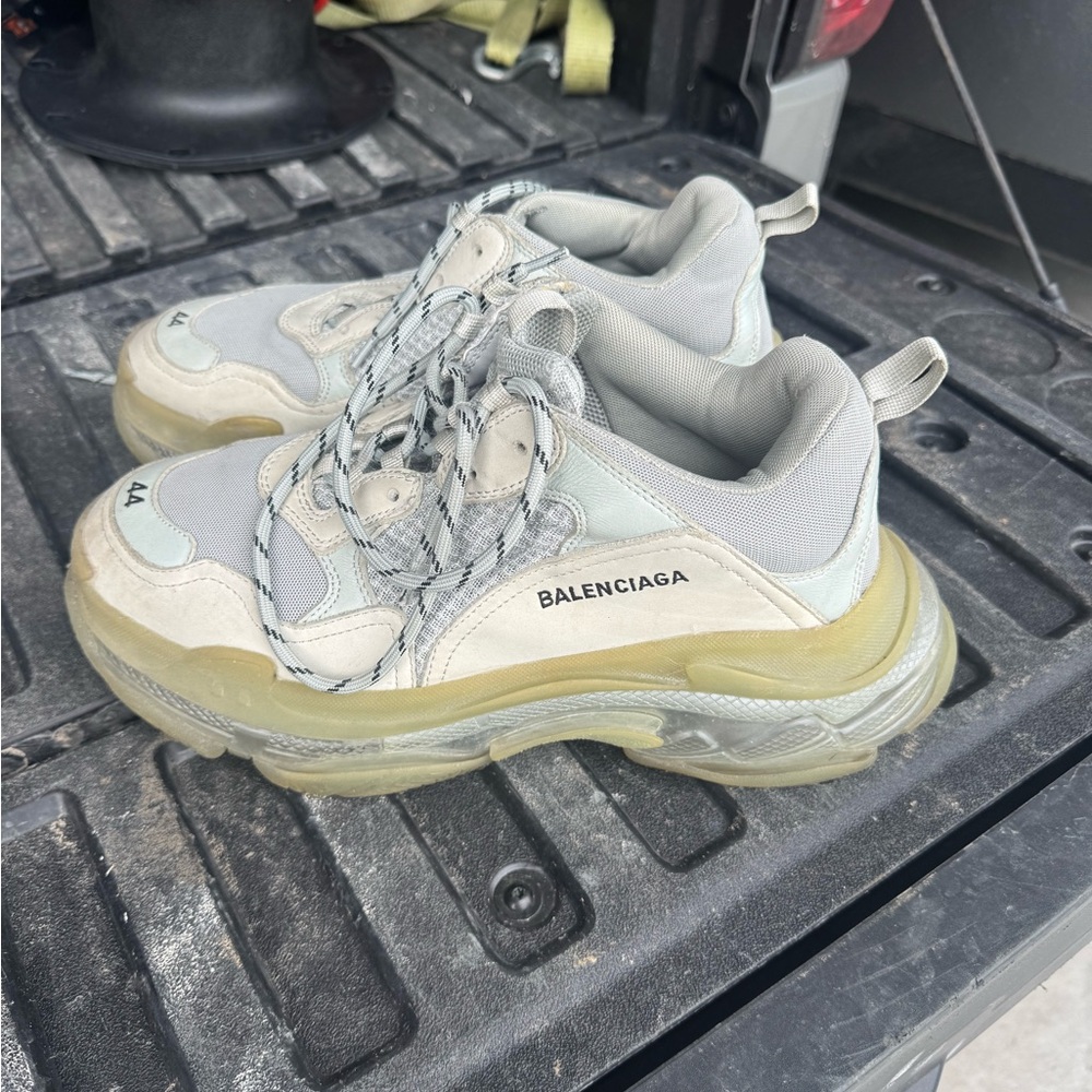 Balenciaga Light Gray and White Sneakers